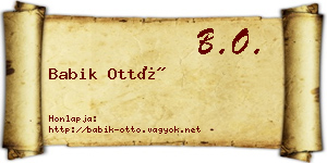 Babik Ottó névjegykártya