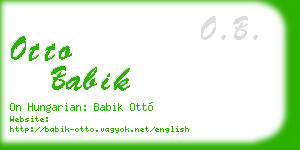 otto babik business card