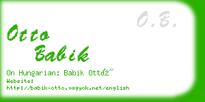 otto babik business card